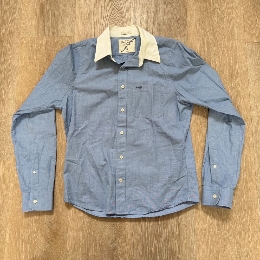 Abercrombie‎ Muscle Size Medium Men's Long Sleeve Button Down Shirt